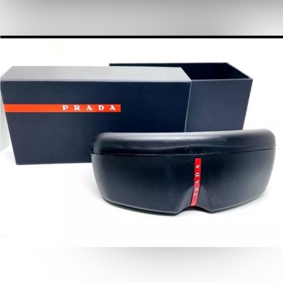 Prada Accessories - Prada Black Sunglass Case with Red Accent